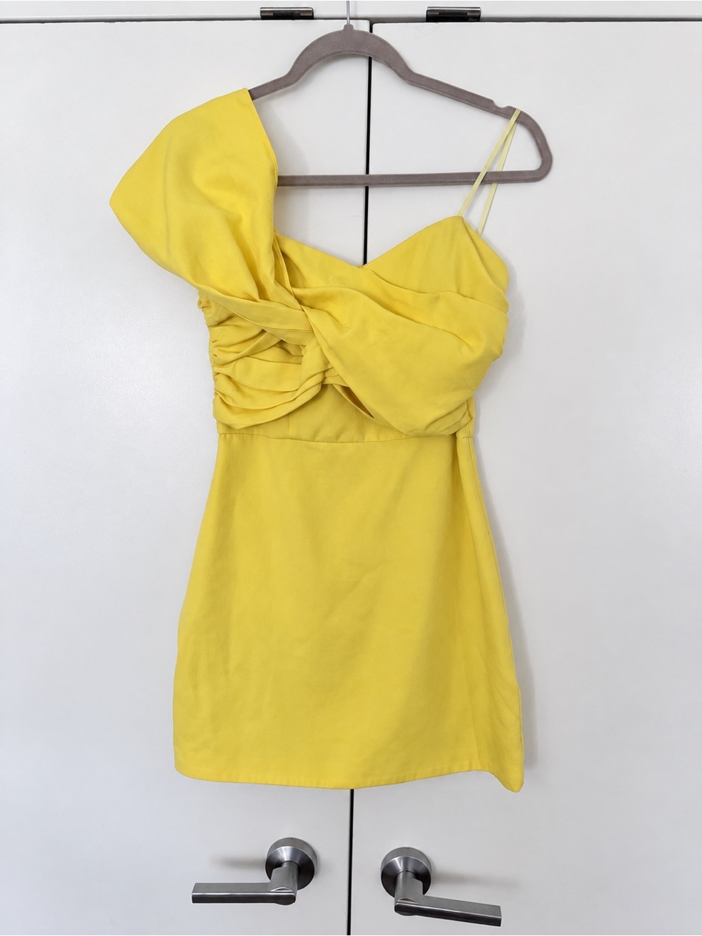Yellow One-Shoulder Mini Dress